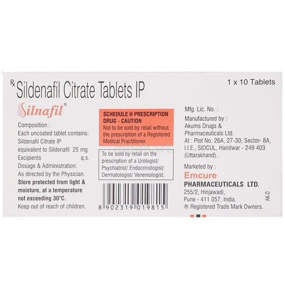 silnafil 25mg tablet 10's